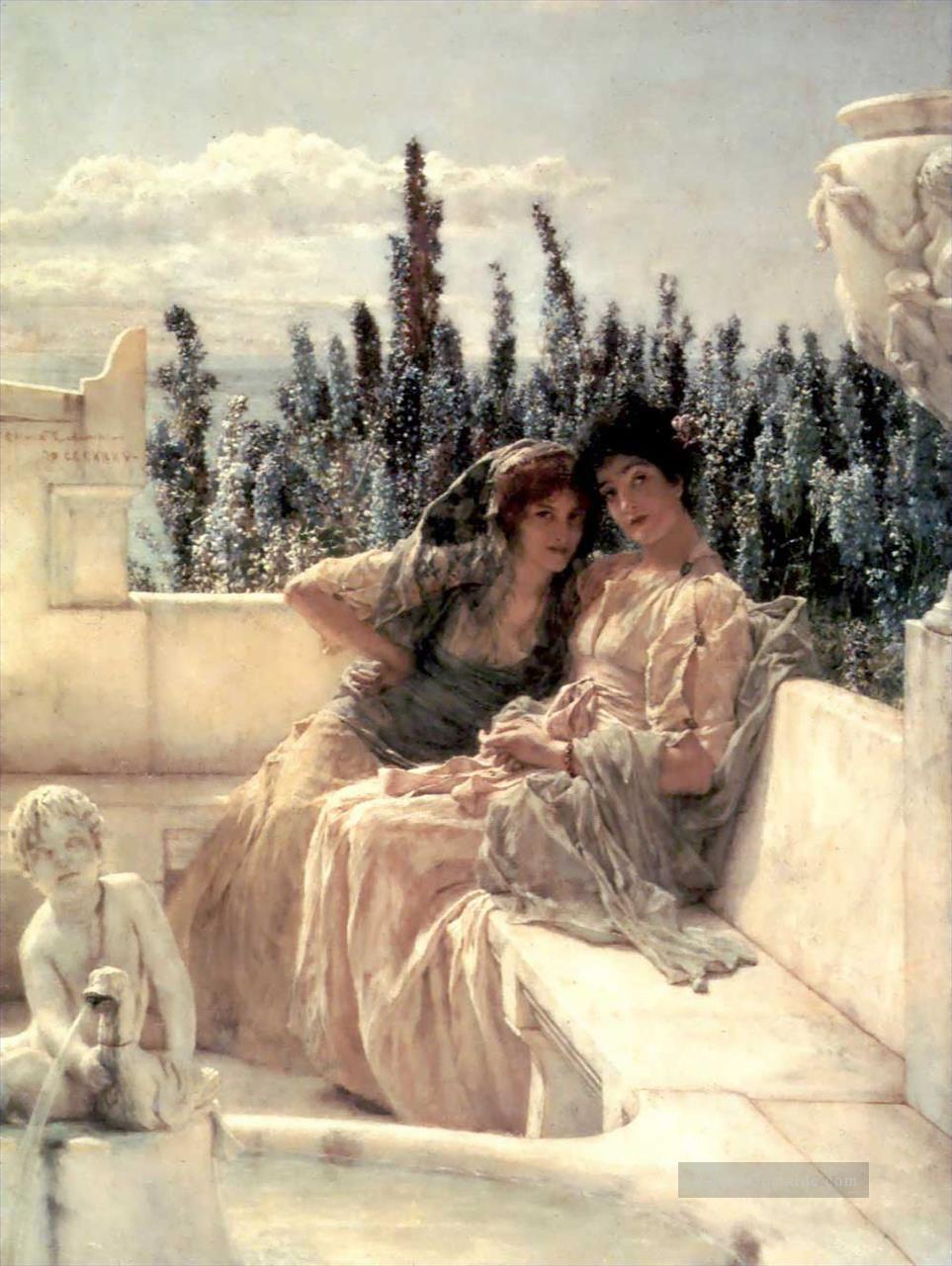 Whispering Noon romantische Sir Lawrence Alma Tadema Ölgemälde